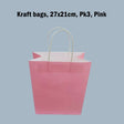 Kraft bags, 27x21cm, Pk3, Pink image 0
