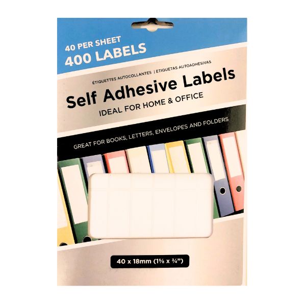 ADHESIVE LABELS 40x18mm 400PK image 0
