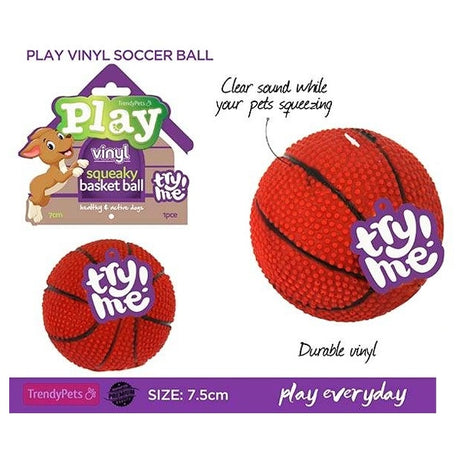 1pc Basket Ball W/Squeak 7.5cm image 0