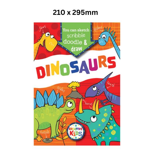 Doodle Draw Book Dinosaurs 48pg A4 image 0