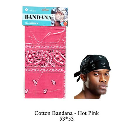 Cotton Bandana -Hot Pink Double Side image 0