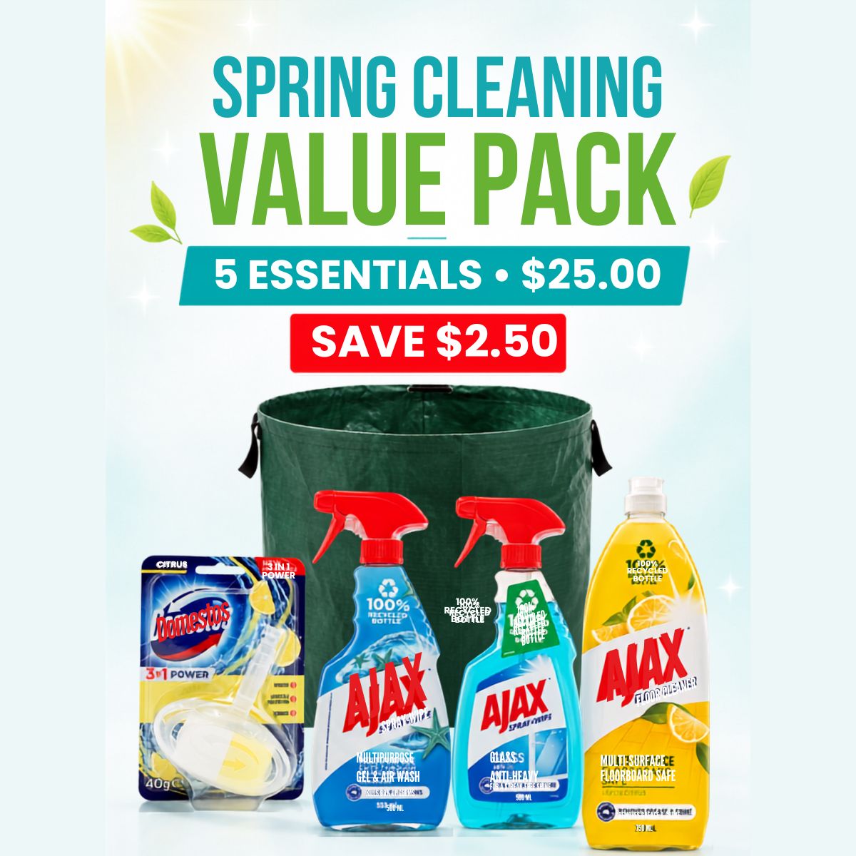 Spring Cleaning Essentials Pack – 5-Piece Home Cleaning Set