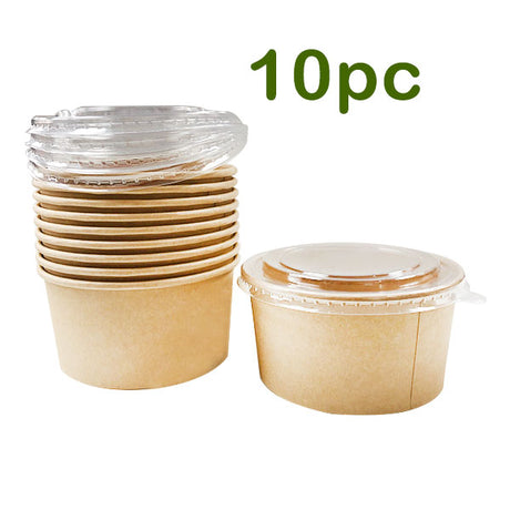 1000ml Kraft Bowl with Lid 10PC image 0