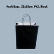 Kraft Bags 33x25cm Pk2 Black image 0