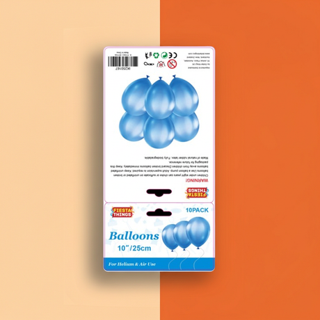 Blue Balloons 10 Pack – Metallic Party Decoration