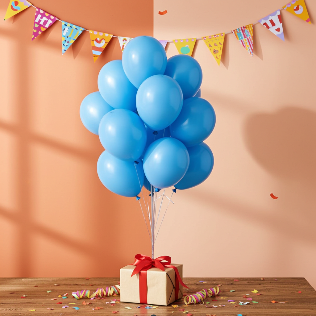 Blue Balloons 10 Pack – Metallic Party Decoration