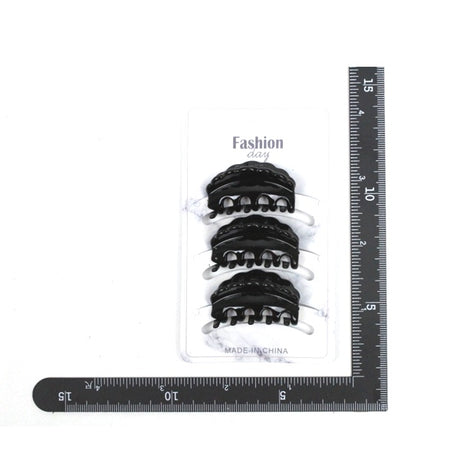 Hair Clip Medium 3PC - Type B Black image 0