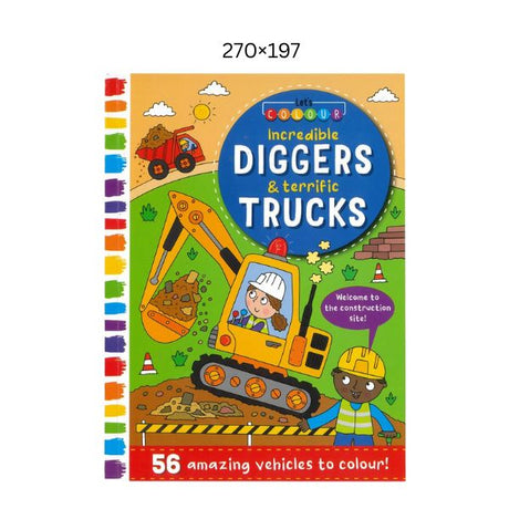 Colouring Book Diggers & Trucks 56pg 270×197 image 0