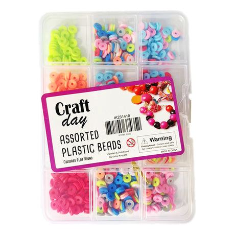 Beads Mixed in container -  Coloured Flat Round image 0
