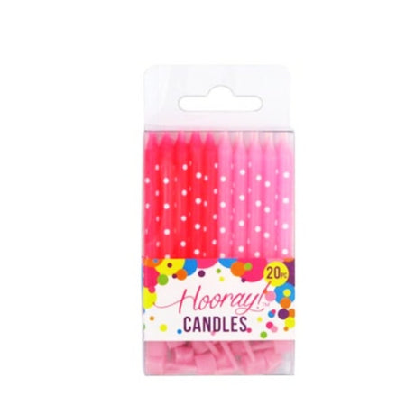 Candles w/holders 20pc Pink w/spot image 0
