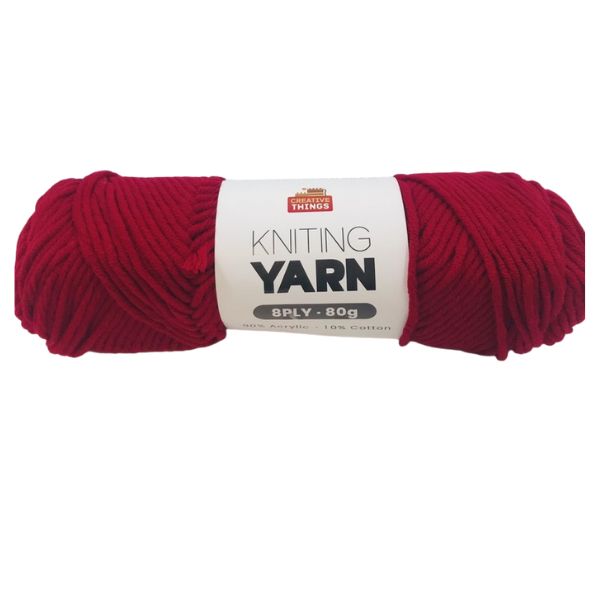 8PLY KNITTING YARN - 80G(CRIMSON) image 0