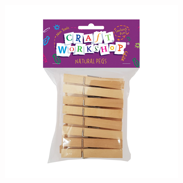 Craft Pegs Tall Natural 16pc 70mm image 0