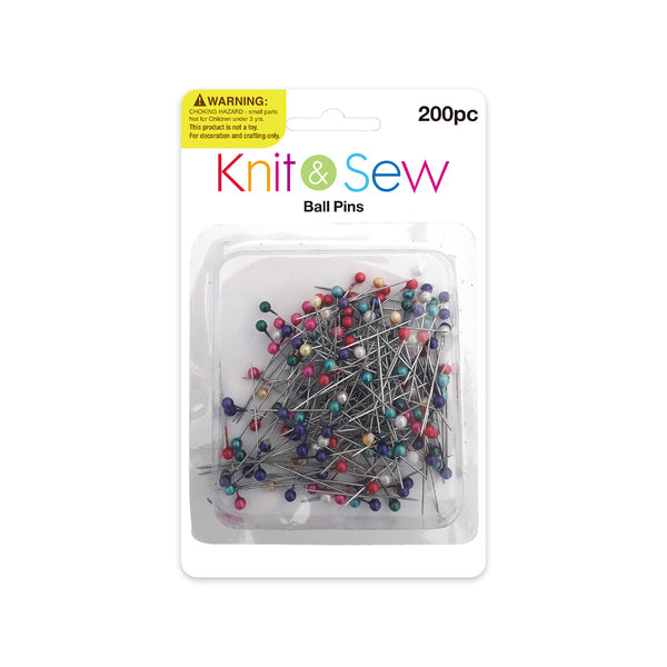 K&S Pearl Ball Pins Asst 200pc image 0