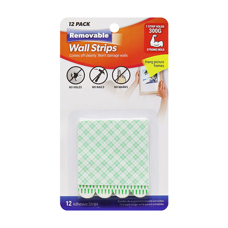 WALL HANG STRIPS REMOVABLE 12PK image 0