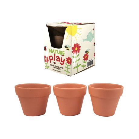 Nature Play Terracotta Pot 3pc 75mm image 0