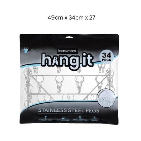 HANGIT STAINLESS STEEL HANGER 34 PEGS 49X34X27CM image 0