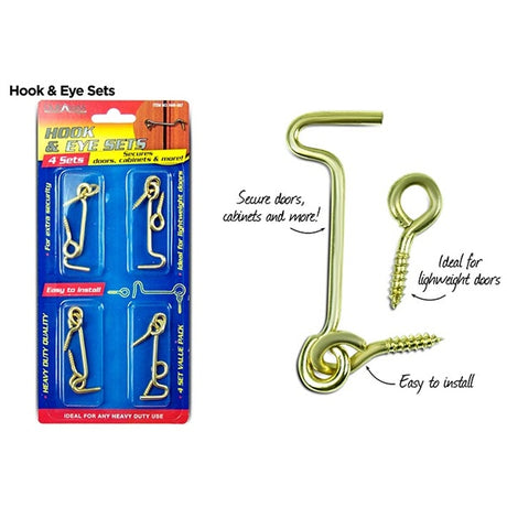 4pk Hook & Eye Set 8cm image 0