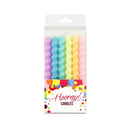 Candles Spiral Pastel Rainbow 11cm 6pc image 0