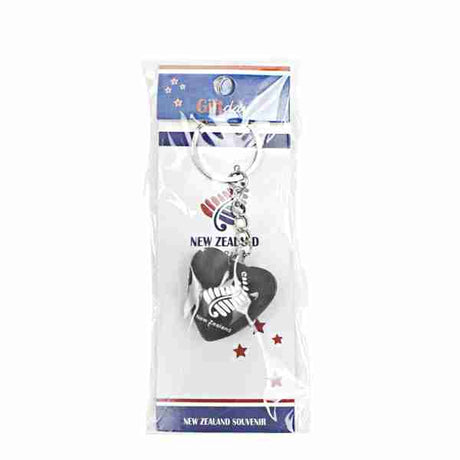 Souvenir KeyRing - NZ HEART CRAYSTAL FERN 3.5CM image 0