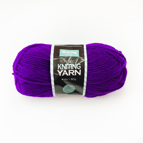 80G Acrylic Yarn(4-ply) – Solid Colour(Royal Purple) image 0