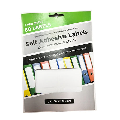 Adhesive Labels 75 X 50mm 80pk image 0