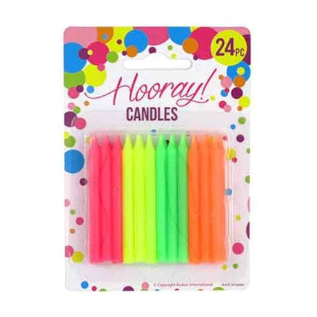 Candles 24pc Neon 6cm image 0