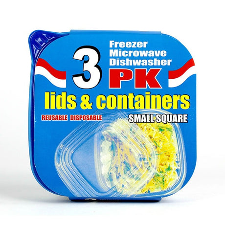 Square Containers w Blue Lids 3PC - 709ml image 0