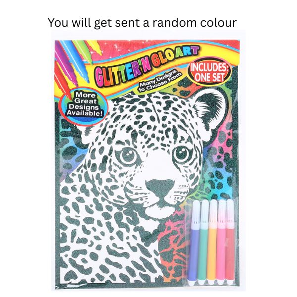 Glitter Colour Art Set with 4 Markers 4 Assorted Designs image 3