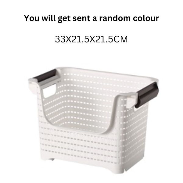 WOVEN STACKABLE BASKET WITH WHEELS 33X21.5X21.5CM 2 ASSTD image 0