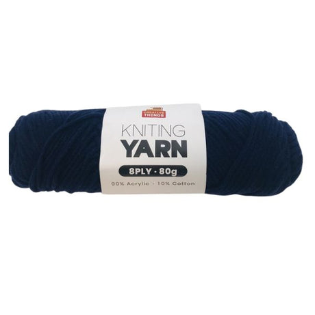 8PLY KNITTING YARN - 80G(DARK NAVY) image 0