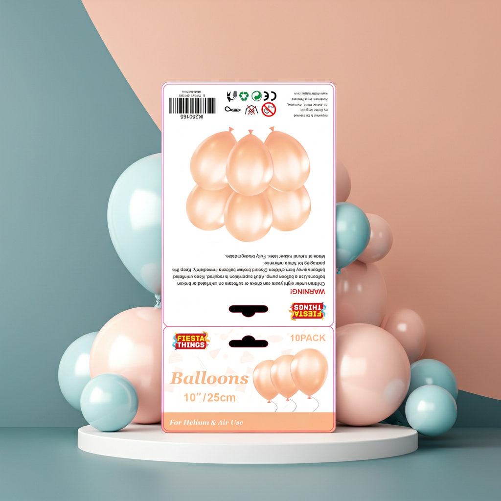 10pc Metallic Balloons 25cm - Champagne Gold