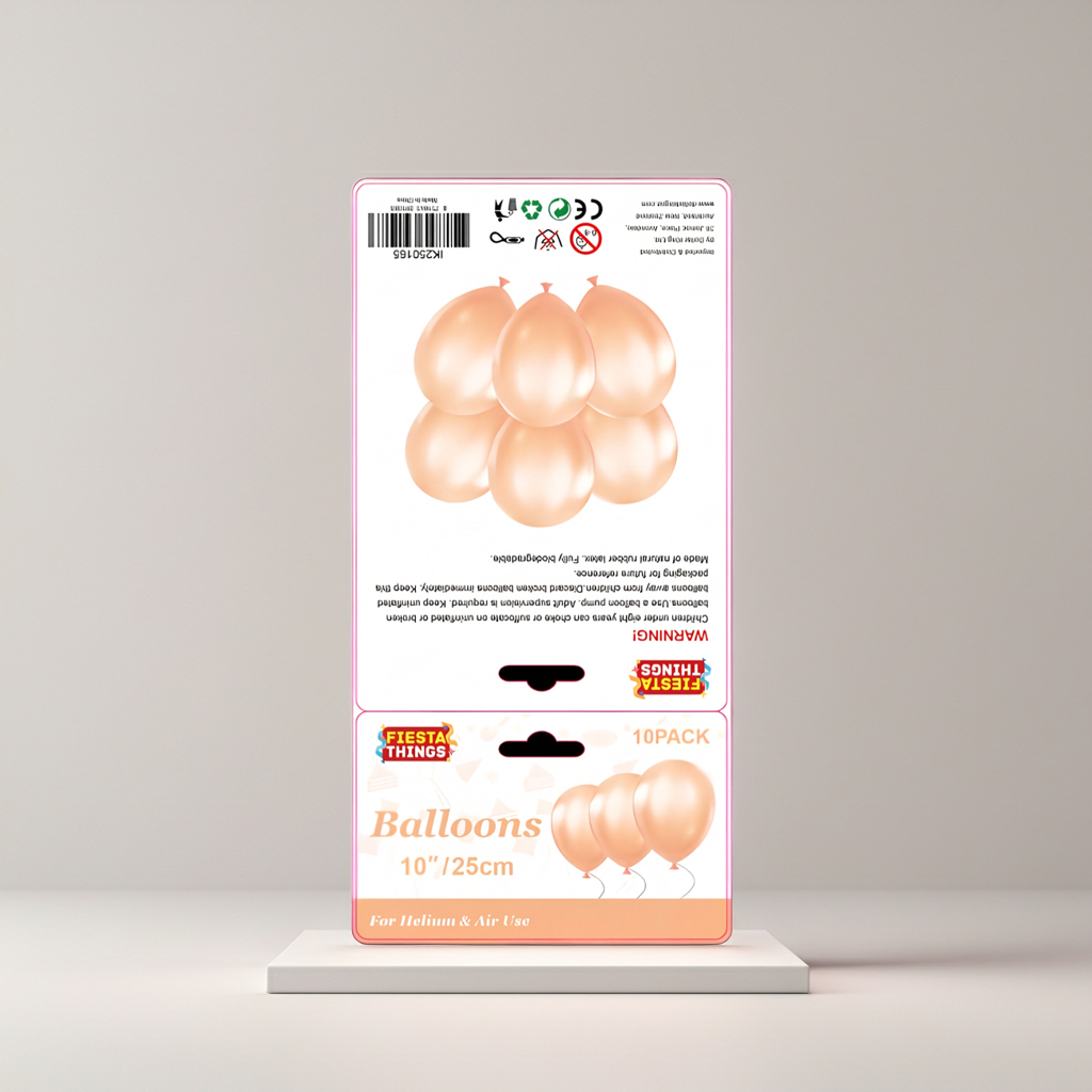 10pc Metallic Balloons 25cm - Champagne Gold