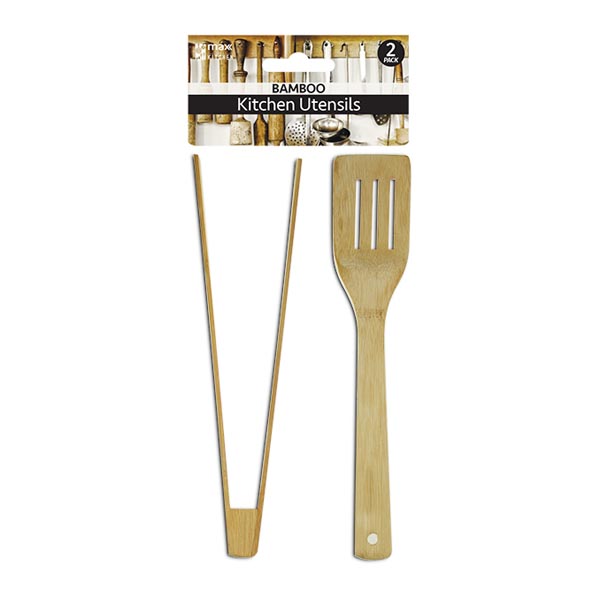 Bamboo Kitchen Utensils 30cm 2’s – Two dollar things plus online store